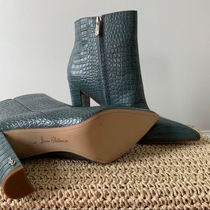 Heeled Booties - Blue Croc - So Cute